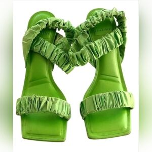 Gianni Bini Vanya matte satin scrunched stiletto heeled sandals